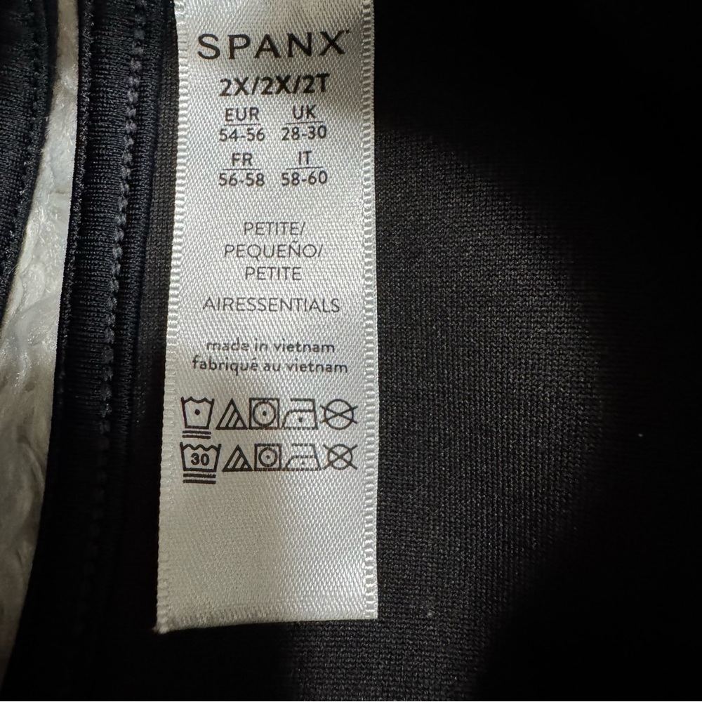 Spanx AirEssentials Mock Neck Striped Track Jumpsuit Very Black Wide Leg Size 2X - Picture 13 of 14